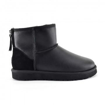 UGG Mens Mini Zip Black Leather